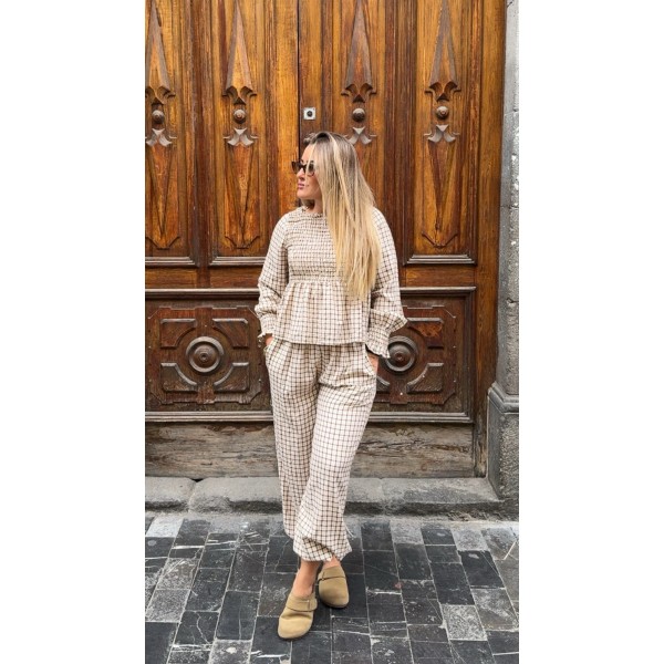 PANTALON BOMBACHO MARIA CUADROS